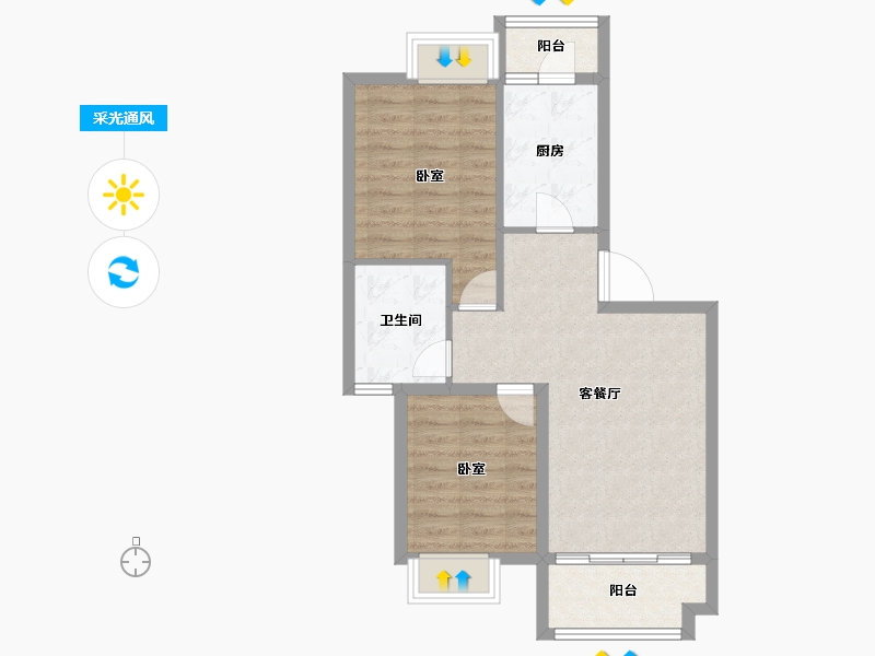 贵州省-黔南布依族苗族自治州-中国铁建东来尚城-63.97-户型库-采光通风