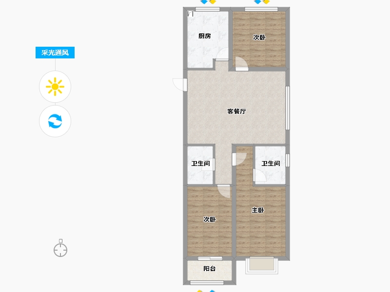 山西省-忻州市-尧阳梧桐园-91.11-户型库-采光通风