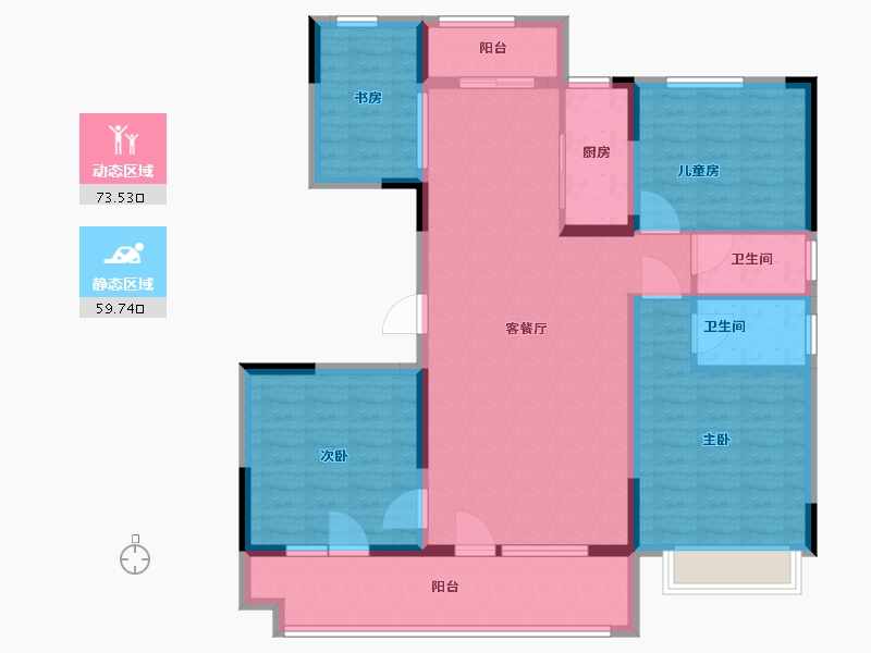 山东省-潍坊市-碧桂园玖州府-120.00-户型库-动静分区