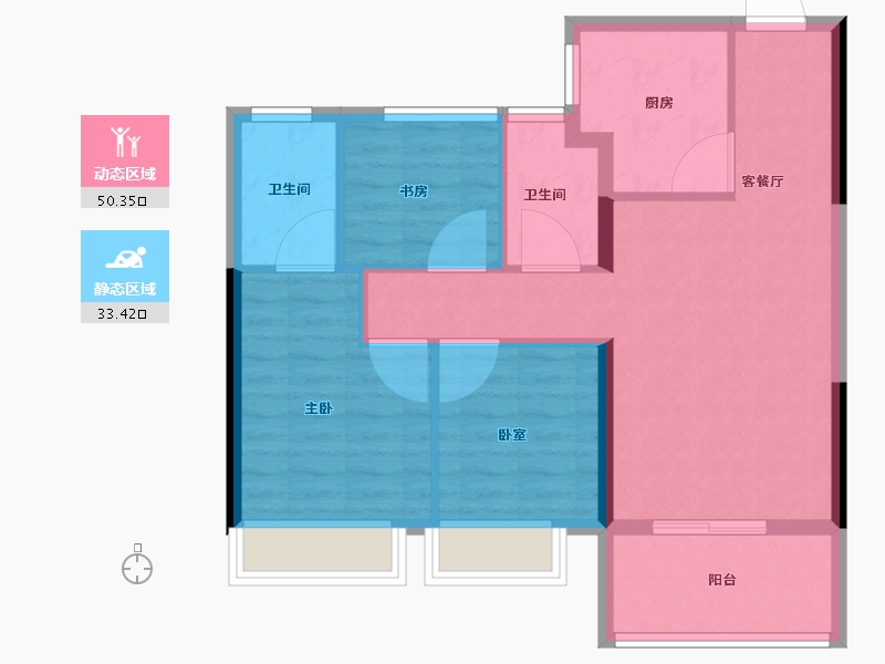 贵州省-六盘水市-公园道1号-75.21-户型库-动静分区