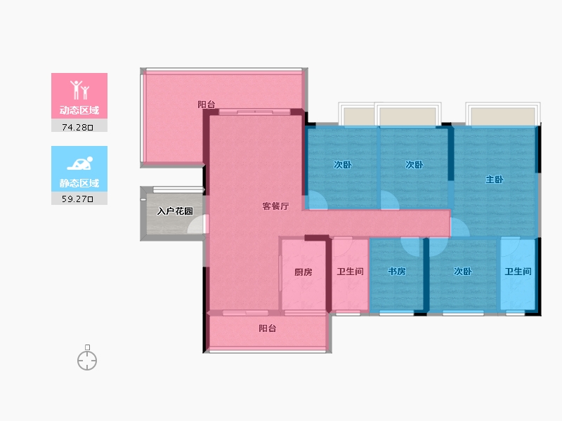 广东省-韶关市-白云天滨江壹号-124.33-户型库-动静分区