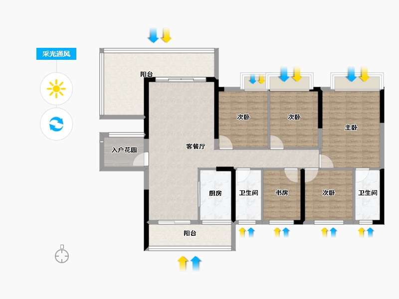 广东省-韶关市-白云天滨江壹号-124.33-户型库-采光通风