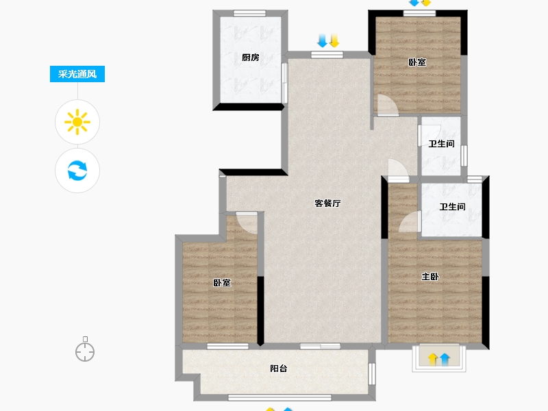 河南省-信阳市-状元公馆-112.00-户型库-采光通风