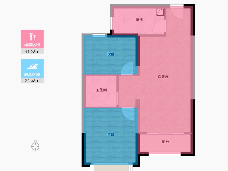 河北省-廊坊市-绿地空港西斯莱公馆-54.53-户型库-动静分区