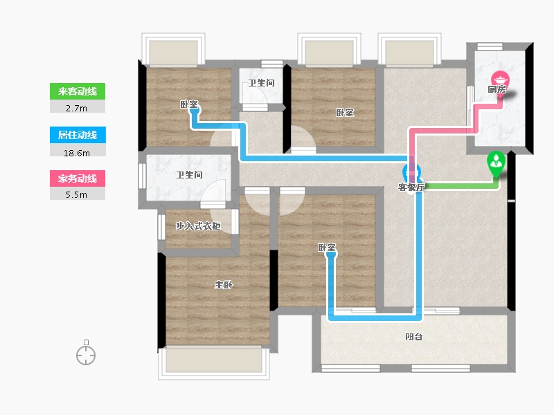 贵州省-六盘水市-公园道1号-91.29-户型库-动静线