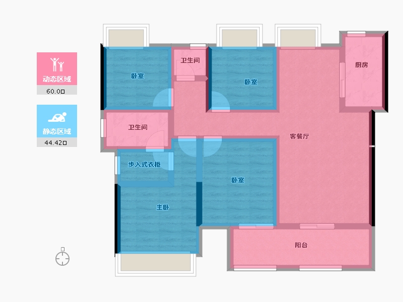 贵州省-六盘水市-公园道1号-91.29-户型库-动静分区