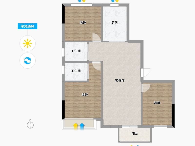 四川省-成都市-印江洲-90.00-户型库-采光通风