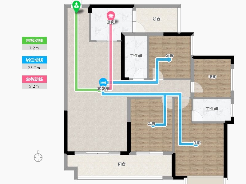 广东省-韶关市-白云天滨江壹号-120.08-户型库-动静线