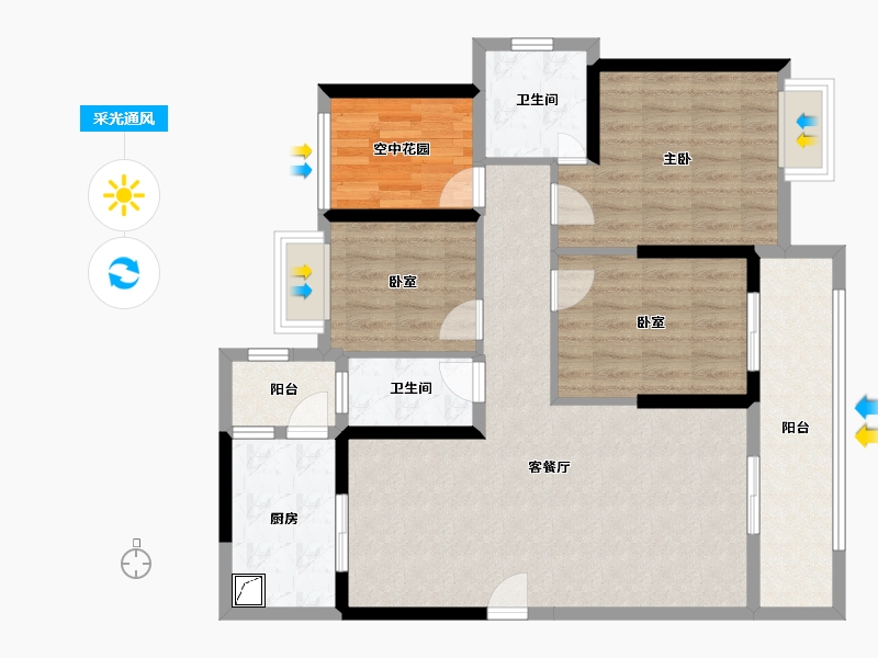 广东省-江门市-印象海伦湾-98.04-户型库-采光通风