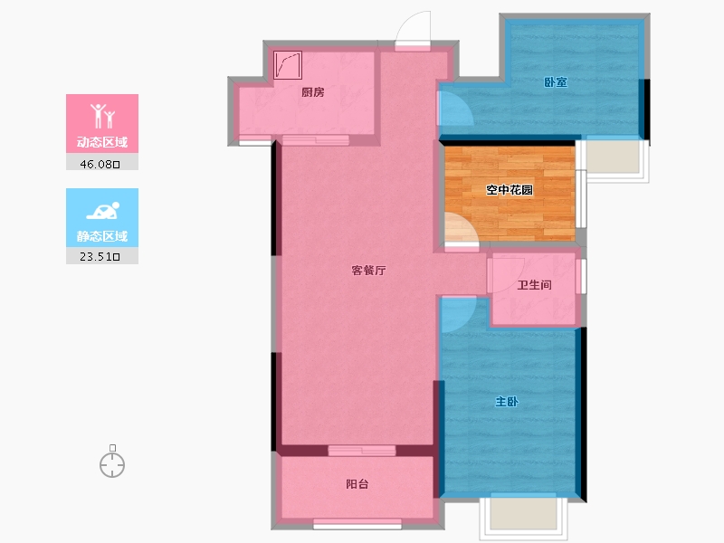 广东省-江门市-印象海伦湾-67.97-户型库-动静分区