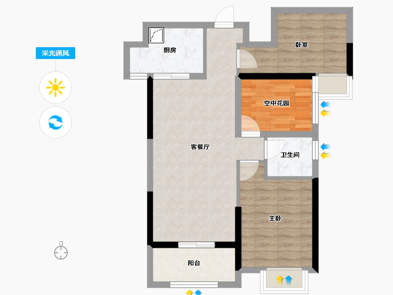 广东省-江门市-印象海伦湾-67.97-户型库-采光通风