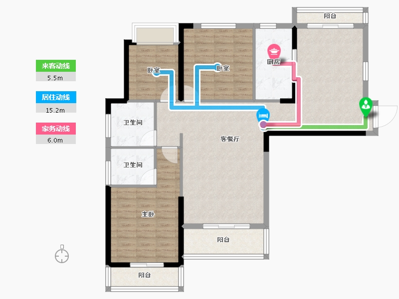 湖北省-十堰市-香山苑二期-107.14-户型库-动静线