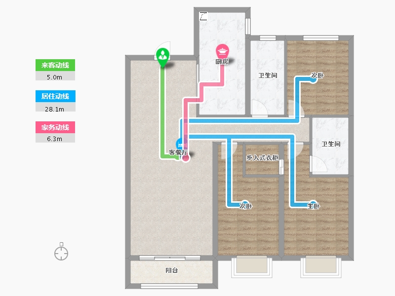 山西省-忻州市-尧阳梧桐园-109.45-户型库-动静线