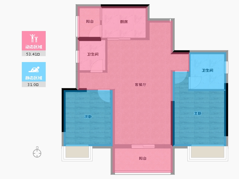 广西壮族自治区-桂林市-宏—珊瑚海-75.29-户型库-动静分区