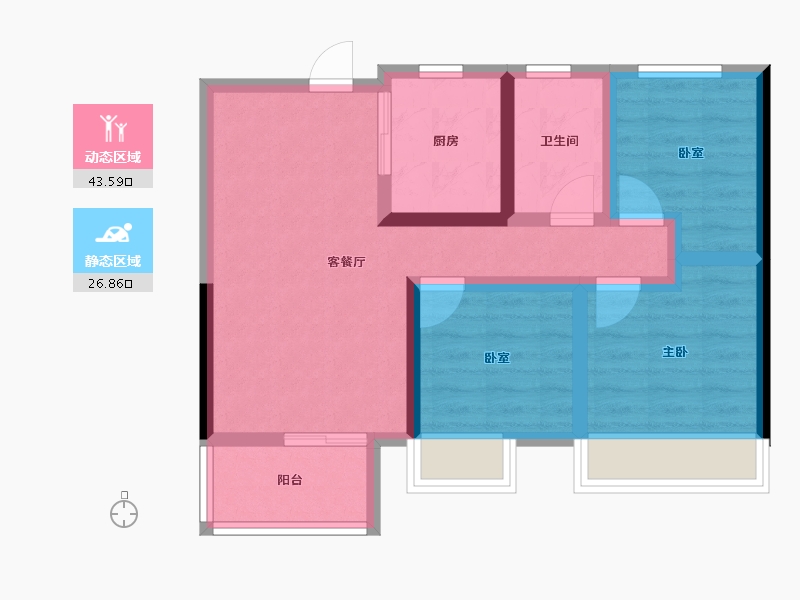 贵州省-六盘水市-公园道1号-61.19-户型库-动静分区