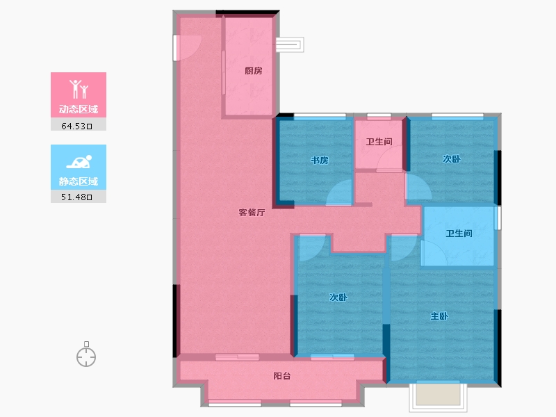 浙江省-湖州市-雅居乐滨江国际-103.95-户型库-动静分区