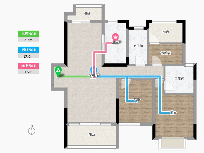 湖南省-怀化市-佳惠怀熙府紫宸苑-93.65-户型库-动静线