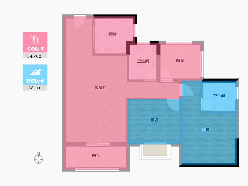 广东省-江门市-新城·博富领会国际-73.40-户型库-动静分区