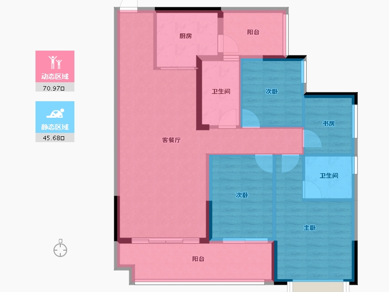 广东省-韶关市-白云天滨江壹号-105.17-户型库-动静分区