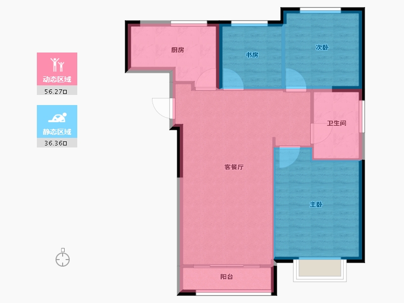 河北省-廊坊市-绿地空港西斯莱公馆-84.41-户型库-动静分区