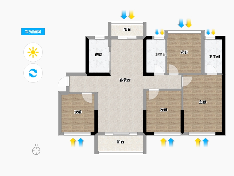 广西壮族自治区-桂林市-光达云创谷溪江悦-91.36-户型库-采光通风