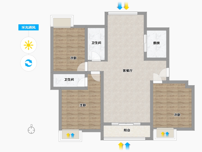 江西省-鹰潭市-星海湾-95.00-户型库-采光通风