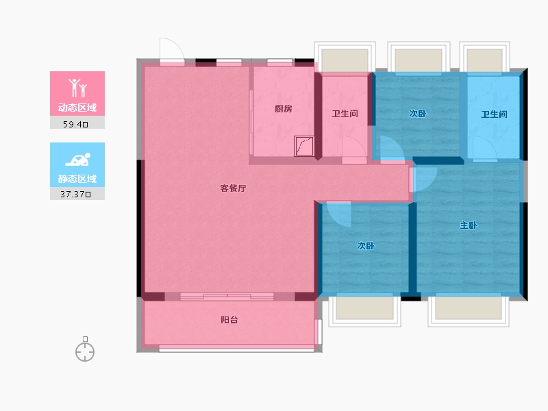 湖北省-武汉市-海格公馆-91.30-户型库-动静分区