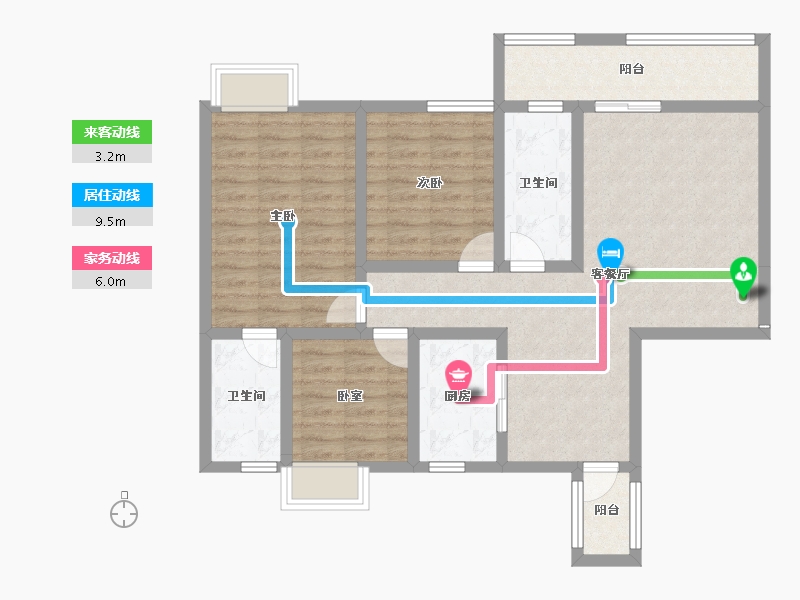 贵州省-六盘水市-碧辉·祥和人家-92.07-户型库-动静线