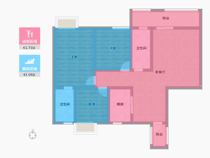 贵州省-六盘水市-碧辉·祥和人家-92.07-户型库-动静分区