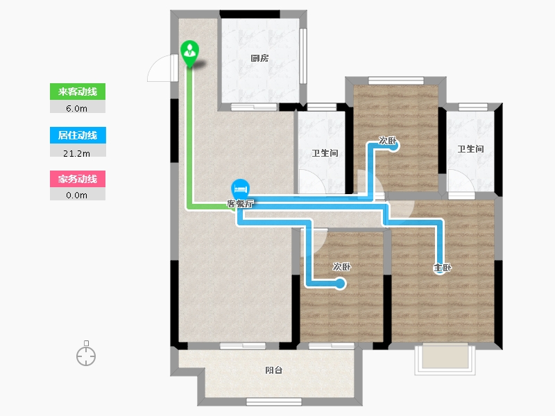 浙江省-湖州市-雅居乐滨江国际-96.07-户型库-动静线