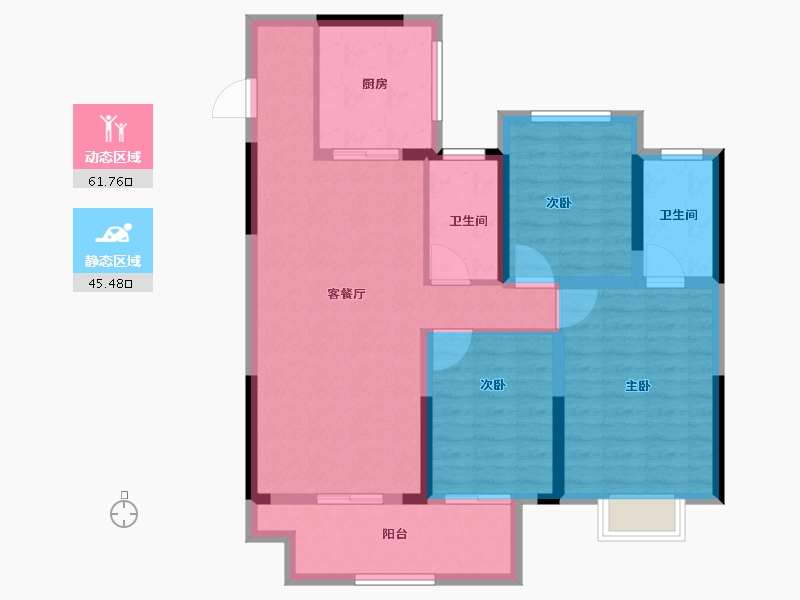 浙江省-湖州市-雅居乐滨江国际-96.07-户型库-动静分区