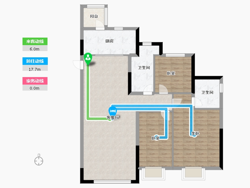 内蒙古自治区-鄂尔多斯市-鄂尔多斯恒大名都-103.20-户型库-动静线