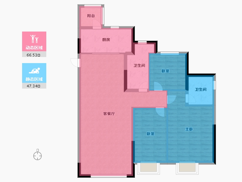 内蒙古自治区-鄂尔多斯市-鄂尔多斯恒大名都-103.20-户型库-动静分区