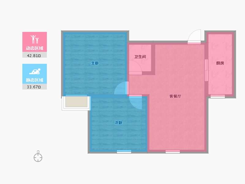 新疆维吾尔自治区-乌鲁木齐市-云岭学府-68.59-户型库-动静分区