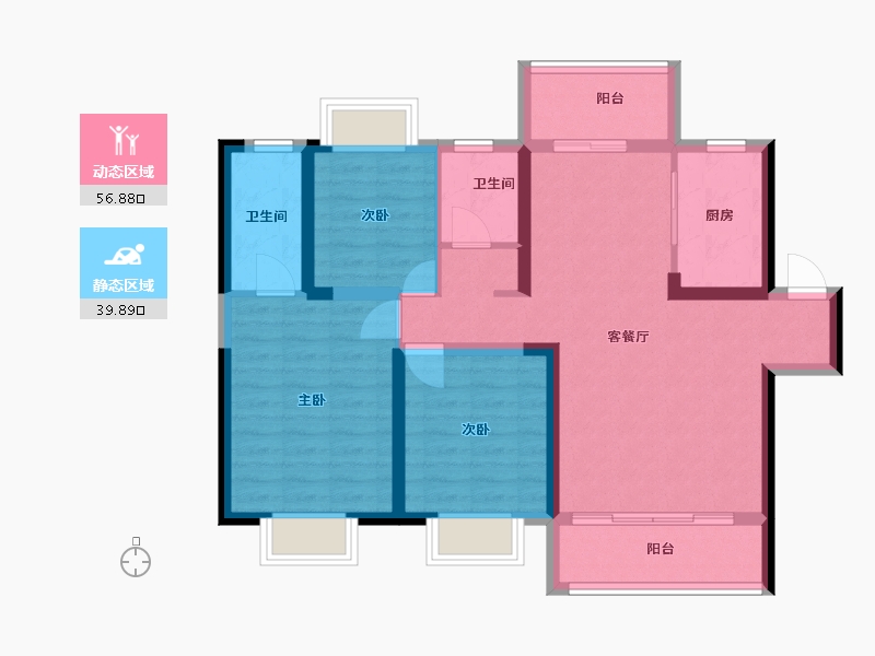 广西壮族自治区-桂林市-宏—珊瑚海-85.77-户型库-动静分区