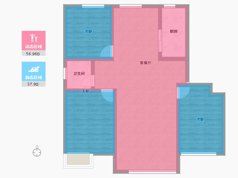 宁夏回族自治区-吴忠市-玺悦府-85.13-户型库-动静分区