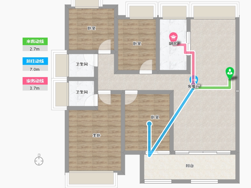 贵州省-六盘水市-公园道1号-94.82-户型库-动静线