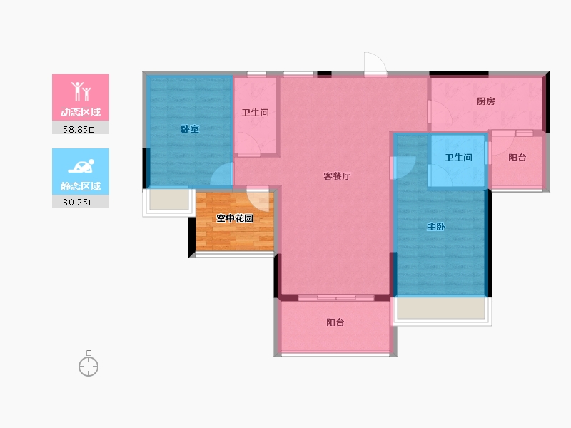 广东省-韶关市-乳源碧桂园江山-85.71-户型库-动静分区