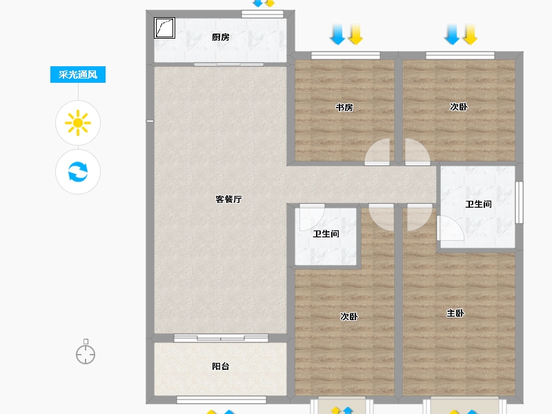 山西省-忻州市-学府雅苑-115.73-户型库-采光通风