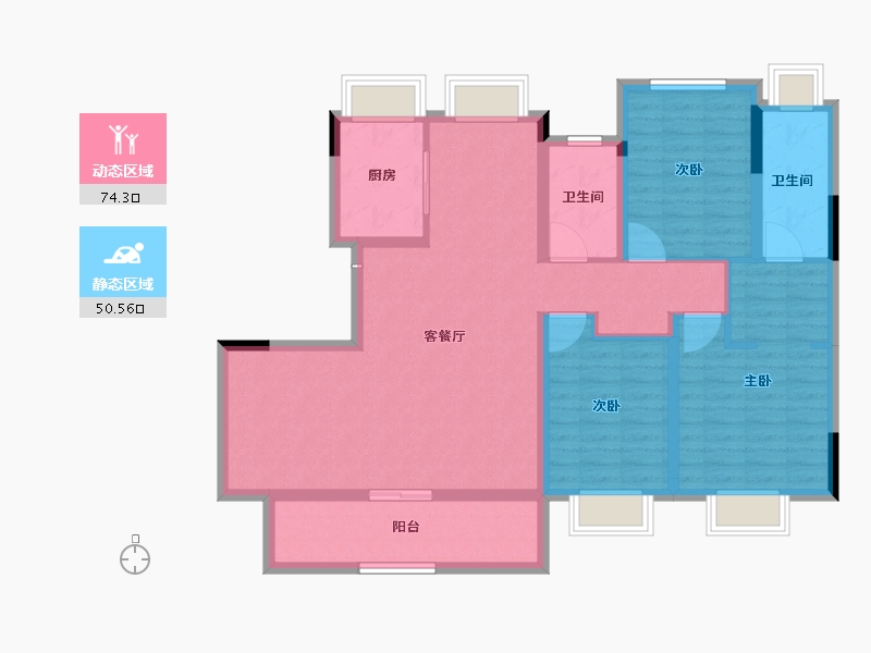 浙江省-湖州市-雅居乐滨江国际-111.95-户型库-动静分区