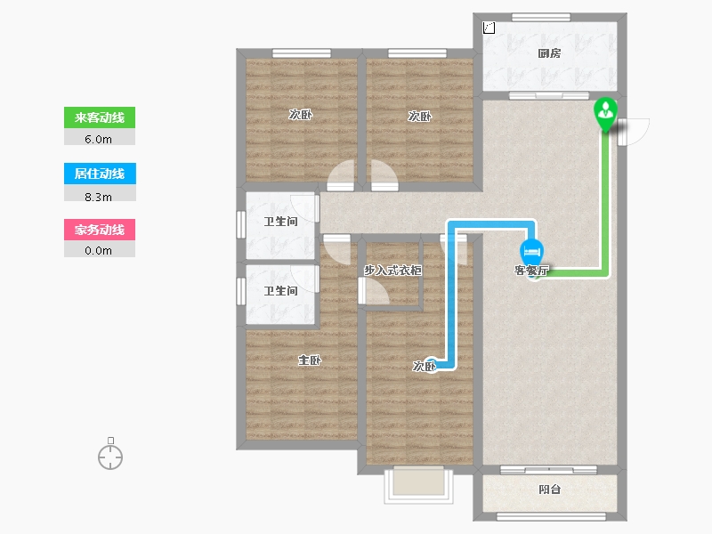 山西省-忻州市-尧阳梧桐园-123.76-户型库-动静线