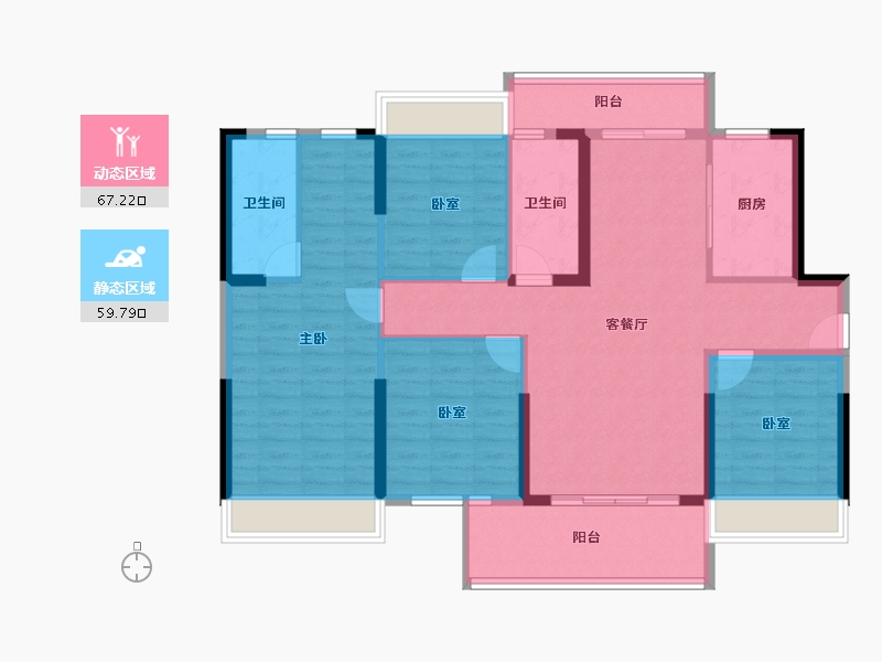 广东省-韶关市-乐昌碧桂园-114.03-户型库-动静分区