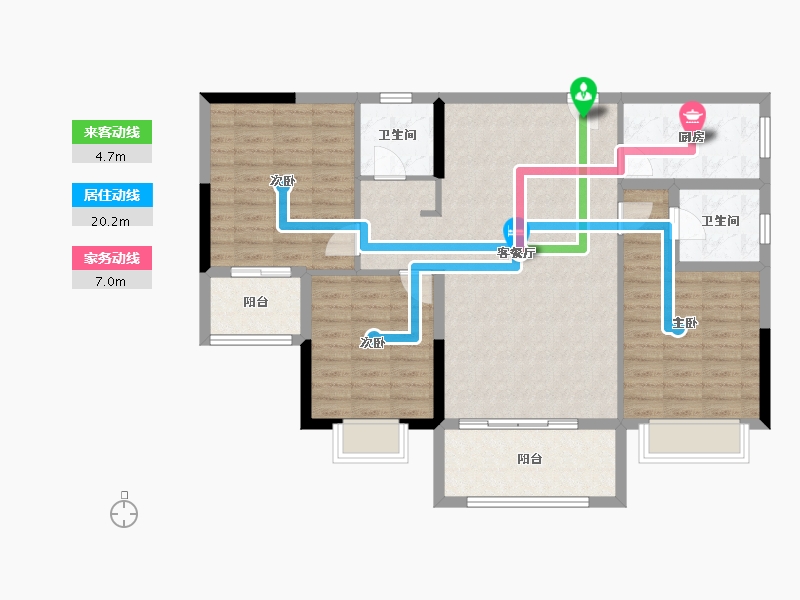 湖南省-怀化市-中福新城-103.71-户型库-动静线