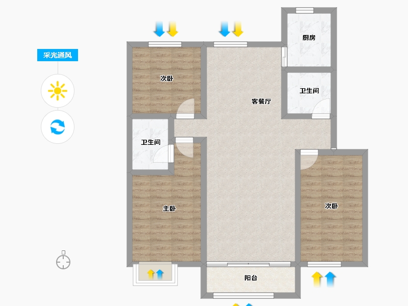 宁夏回族自治区-吴忠市-玺悦府-93.99-户型库-采光通风