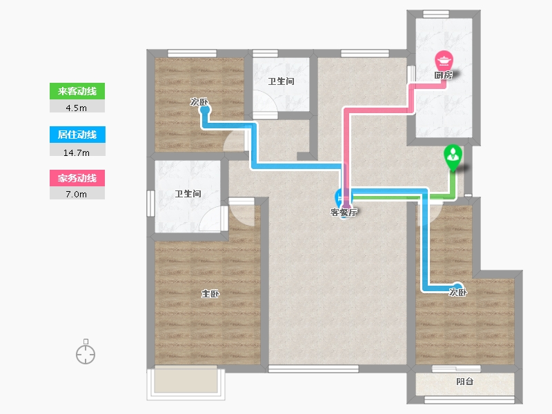 宁夏回族自治区-吴忠市-玺悦府-93.61-户型库-动静线