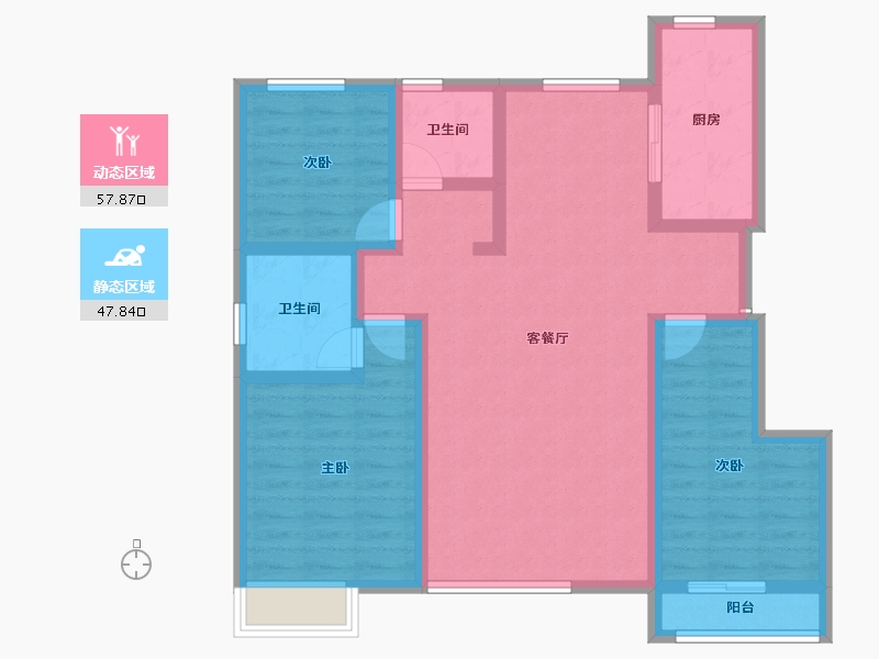 宁夏回族自治区-吴忠市-玺悦府-93.61-户型库-动静分区