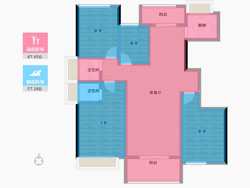 贵州省-六盘水市-公园道1号-110.40-户型库-动静分区