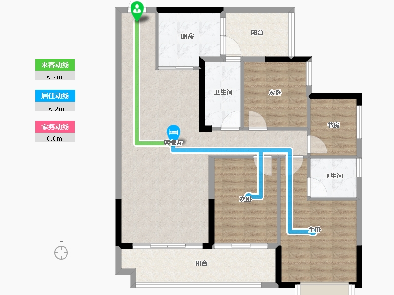 广东省-韶关市-白云天滨江壹号-101.68-户型库-动静线