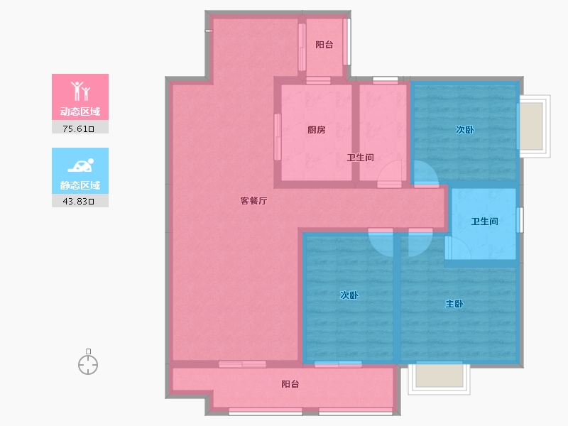 贵州省-六盘水市-碧辉·祥和人家-105.77-户型库-动静分区