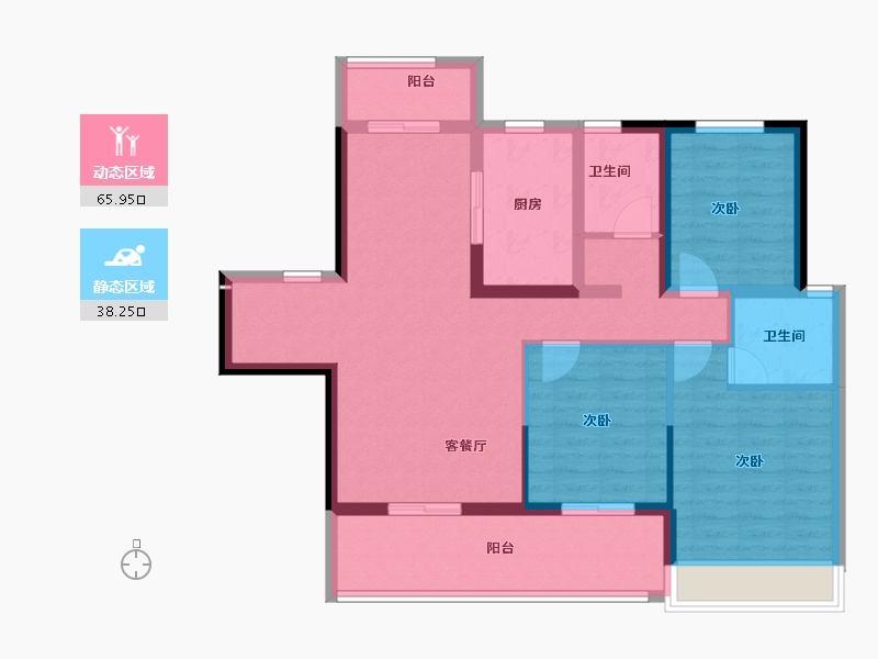 山西省-运城市-晋府八号-92.61-户型库-动静分区